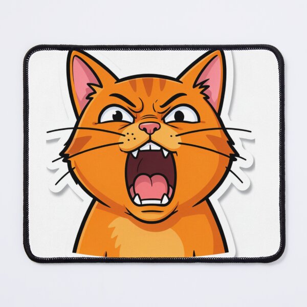 Item preview, Angry Orange Cat Face Sticker | Funny Rage Kitty Cartoon Art designed and sold by VibeVauilt.