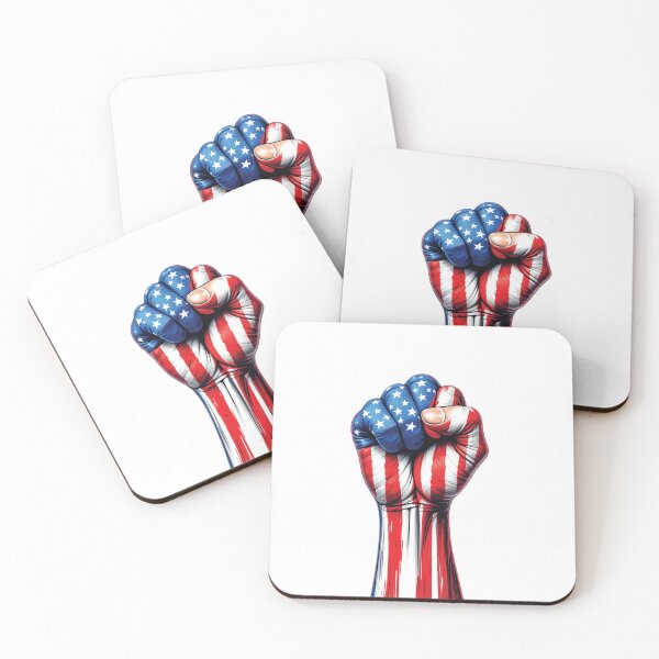 Item preview, Artistic representation of the United States flag with bold colors and paint splatter effects, symbolizing freedom, spirit, and creativity through a modern, abstract expression. designed and sold by Dejbar.