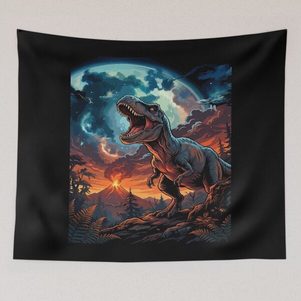 Item preview, Roaring T-Rex in Prehistoric Landscape designed and sold by Bryghte.
