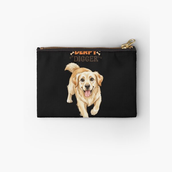 Item preview, Derpy Digger Funny Golden Retriever Dog Illustration designed and sold by LittleLoopArt.
