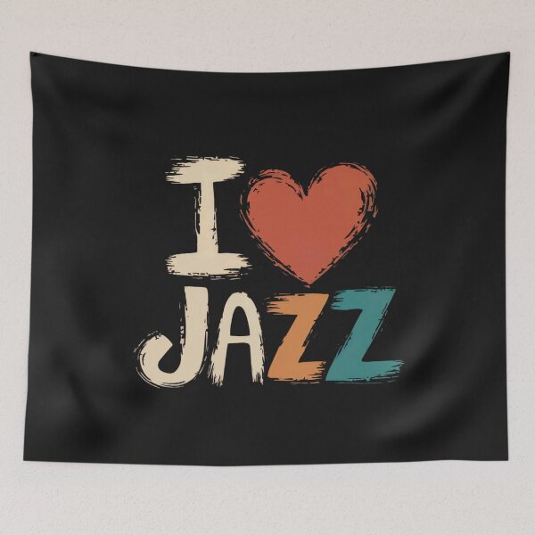Item preview, I Love Jazz Music Lover Vintage Design designed and sold by Anniko Art Studio.