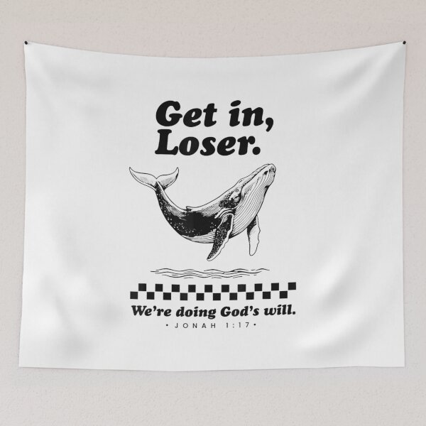 Item preview, Minimalist Whale Sketch Jonah Bible Story Get In Loser Religious Humor designed and sold by MariCanal.