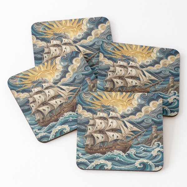 Item preview, Sailing Ship in Stormy Seas Artwork designed and sold by Bryghte.