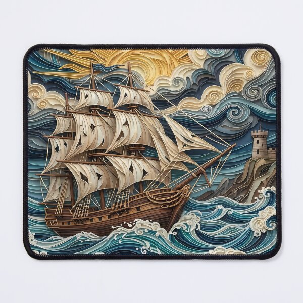 Item preview, Sailing Ship in Stormy Seas Artwork designed and sold by Bryghte.