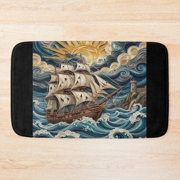 Item preview, Sailing Ship in Stormy Seas Artwork designed and sold by Bryghte.