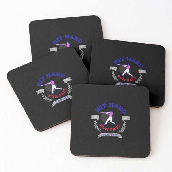 Item preview, Hit Hard Run Fast Turn Left Baseball Mlb Sports Bat Pitcher Catcher Hitter designed and sold by vinuthna9.