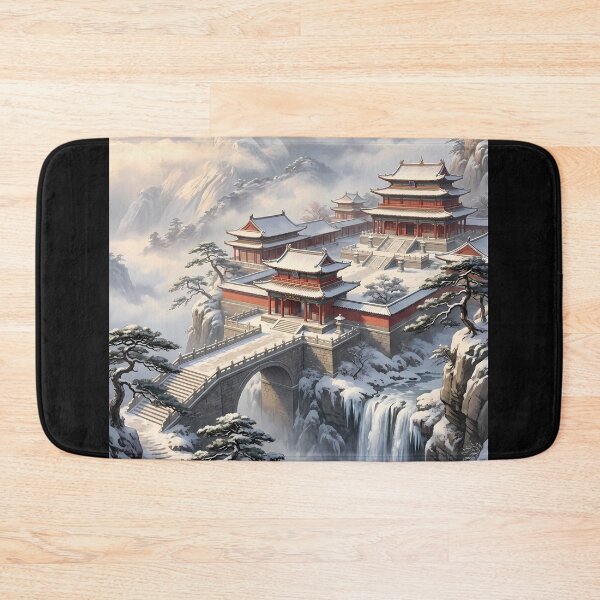 Item preview, Snowy Asian Temple Landscape designed and sold by ChiqueAvenue.