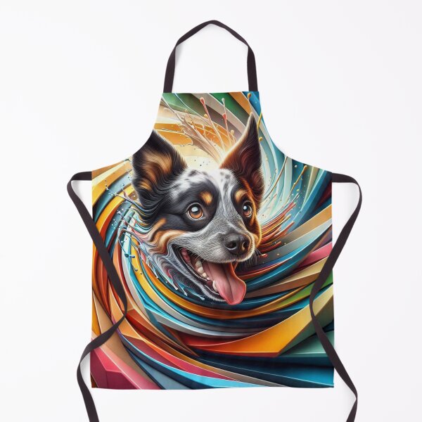 Item preview, Whirling Colorful Australian Cattle Dog Portrait designed and sold by Wags & Tails.