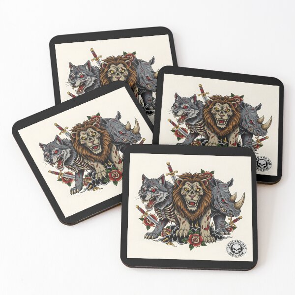 Item preview, DEAD AND BAD WILDLIFE | Undead Zombie Lion Wolf Rhino Art | Grungy Tattoo Style Animal Graphic designed and sold by SergioMiklos.