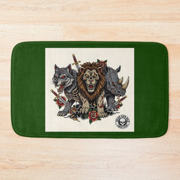 Item preview, DEAD AND BAD WILDLIFE | Undead Zombie Lion Wolf Rhino Art | Grungy Tattoo Style Animal Graphic designed and sold by SergioMiklos.