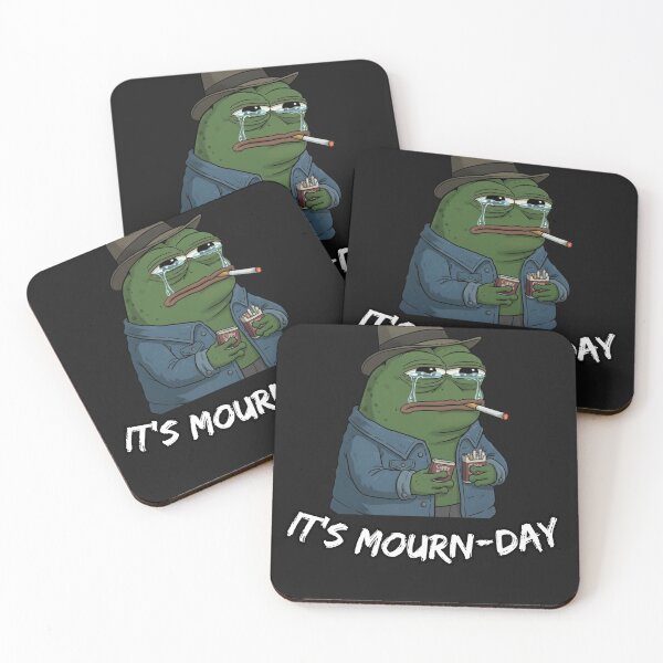 Item preview, It's Mourn-day Sad Frog Shirt – Funny Monday Blues Meme Design designed and sold by Prints in the Valley.