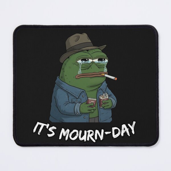 Item preview, It's Mourn-day Sad Frog Shirt – Funny Monday Blues Meme Design designed and sold by Prints in the Valley.