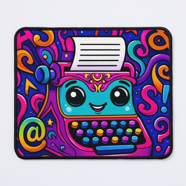 Item preview, “Happy Typewriter – Retro Creativity Burst” designed and sold by Dogandesighn.