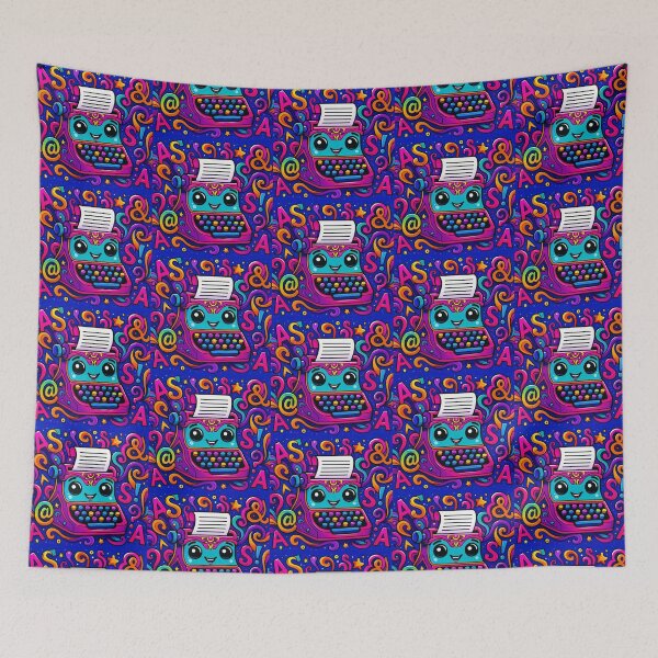 Item preview, “Happy Typewriter – Retro Creativity Burst” designed and sold by Dogandesighn.