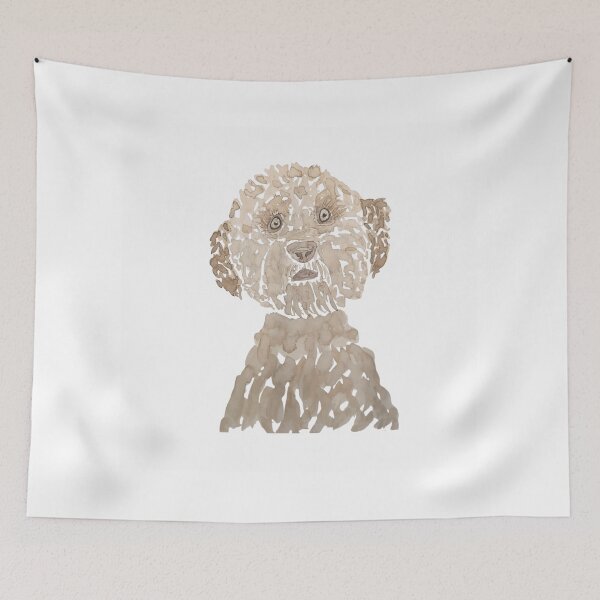 Item preview, Abstract Watercolor Poodle Dog Portrait Artistic Curly Fur Puppy Illustration designed and sold by Gargamal.