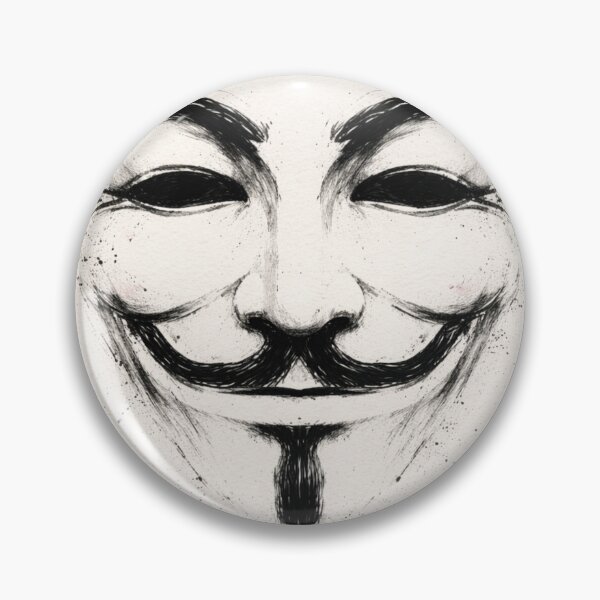 Item preview, Minimalist Guy Fawkes Mask Ink Illustration – Abstract Dry Brush Portrait designed and sold by Patricks-Art.