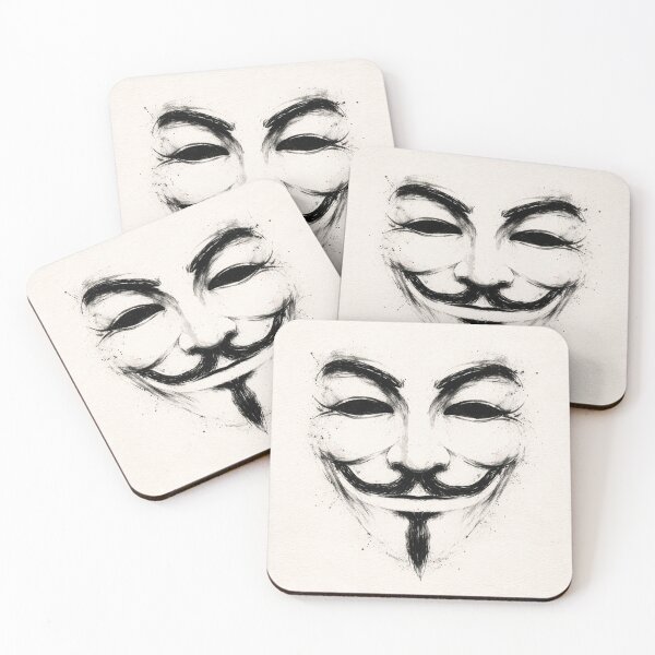 Item preview, Minimalist Guy Fawkes Mask Ink Illustration – Abstract Dry Brush Portrait designed and sold by Patricks-Art.
