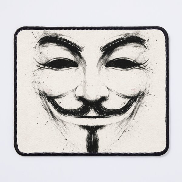 Item preview, Minimalist Guy Fawkes Mask Ink Illustration – Abstract Dry Brush Portrait designed and sold by Patricks-Art.