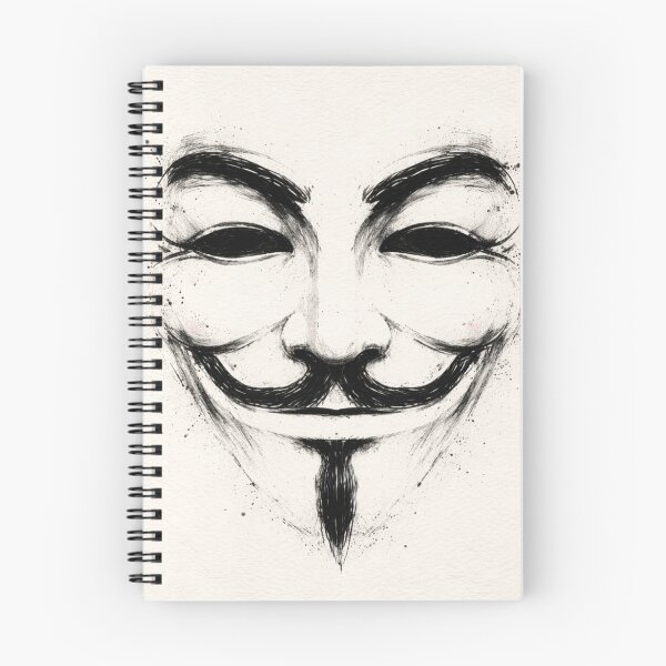 Item preview, Minimalist Guy Fawkes Mask Ink Illustration – Abstract Dry Brush Portrait designed and sold by Patricks-Art.