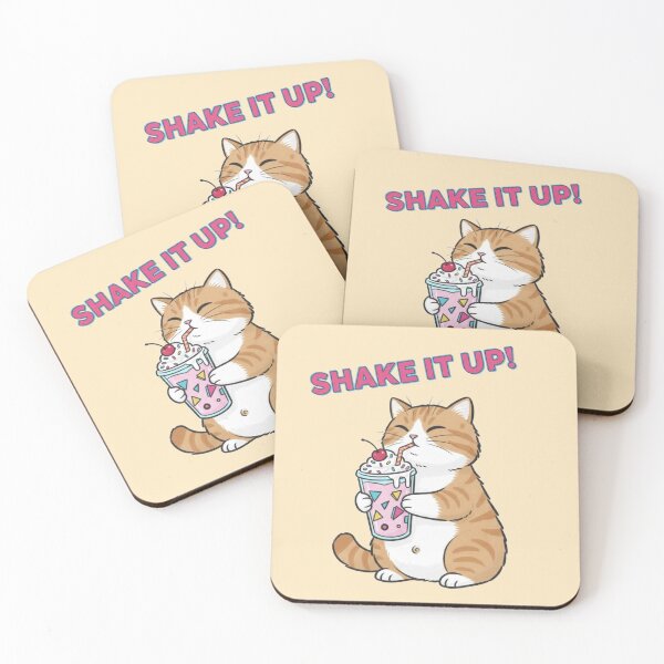 Item preview, Cute Retro Cat Milkshake - Shake It Up Kawaii Kitty designed and sold by cozy corner co. .