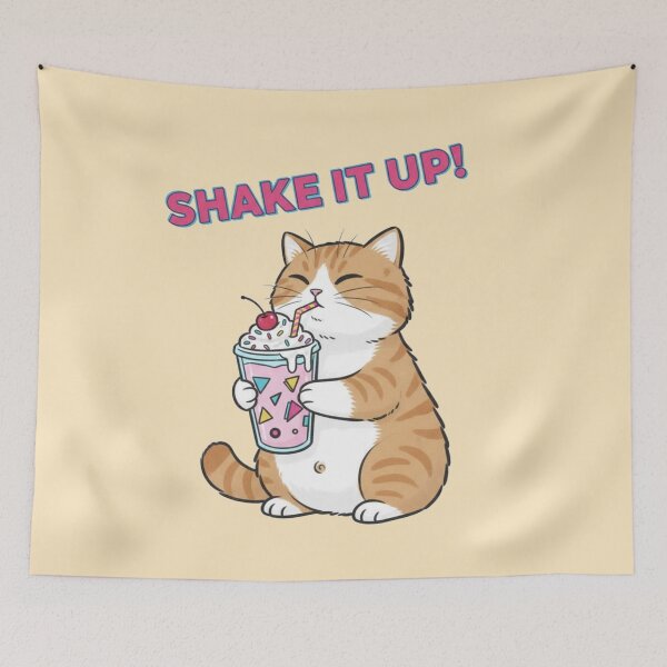 Item preview, Cute Retro Cat Milkshake - Shake It Up Kawaii Kitty designed and sold by cozy corner co. .