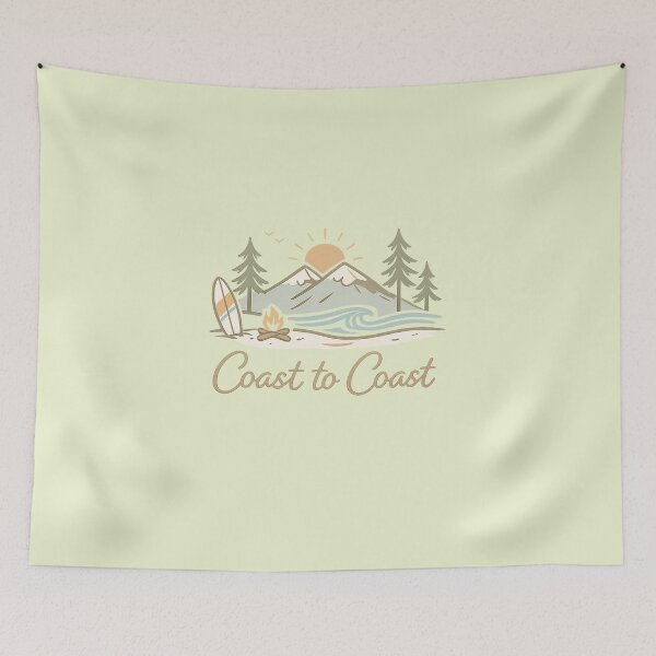 Item preview, Coast to Coast Adventure Illustration – Surf & Mountain Aesthetic Art designed and sold by DrizzyV.