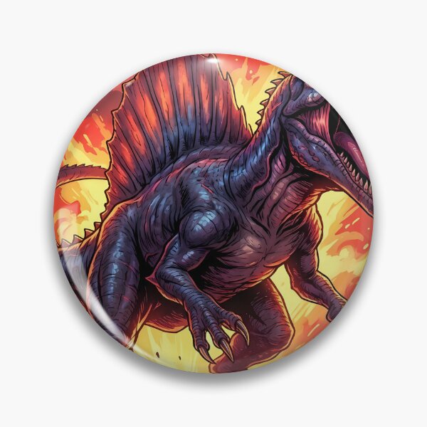 Item preview, Spinosaurus Roaring in Fiery Landscape designed and sold by ChiqueAvenue.