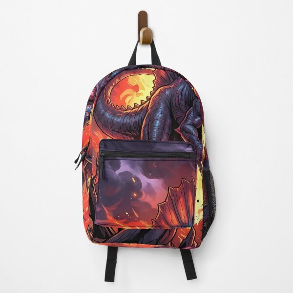 Item preview, Spinosaurus Roaring in Fiery Landscape designed and sold by ChiqueAvenue.