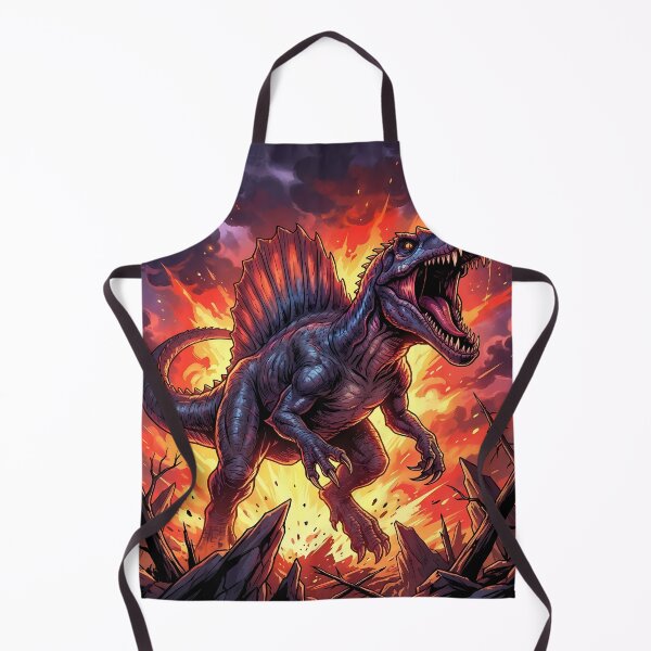 Item preview, Spinosaurus Roaring in Fiery Landscape designed and sold by ChiqueAvenue.