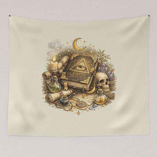 Item preview, Occult Spellbook Illustration – Mystical Vintage Art designed and sold by DrizzyV.