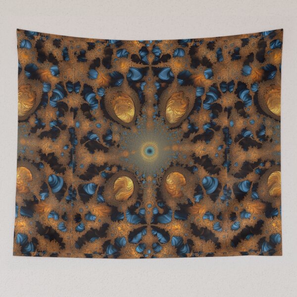 Item preview, Abstract Psychedelic: Orange and Blue Fractal Bloom designed and sold by mxztar.