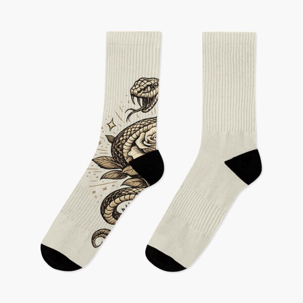 Item preview, Snake and Rose Tattoo Illustration – Two Color Traditional Art designed and sold by DrizzyV.