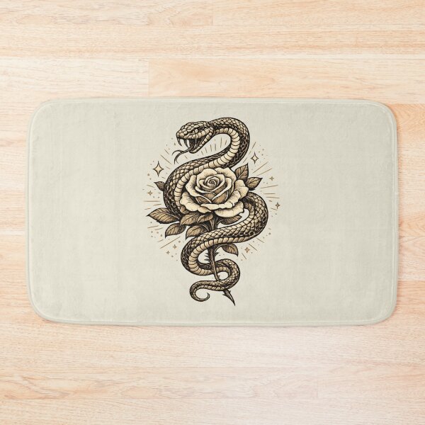 Item preview, Snake and Rose Tattoo Illustration – Two Color Traditional Art designed and sold by DrizzyV.