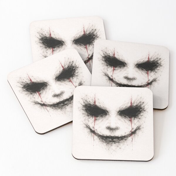 Item preview, Sinister Clown Face Ink Illustration – Dark Abstract Horror Portrait designed and sold by Patricks-Art.