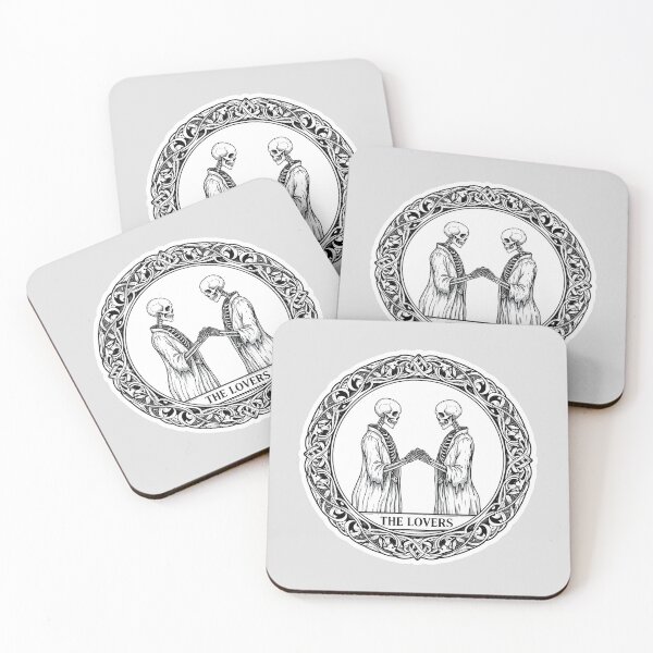 Item preview, The Lovers Tarot Skeleton Eternal Bond Engraving designed and sold by MarCinu Art.