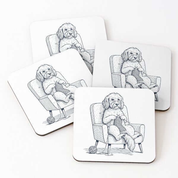 Item preview, Vintage Goldendoodle Dog Knitting Knit Gift Dog Lover designed and sold by DoodleTortle.