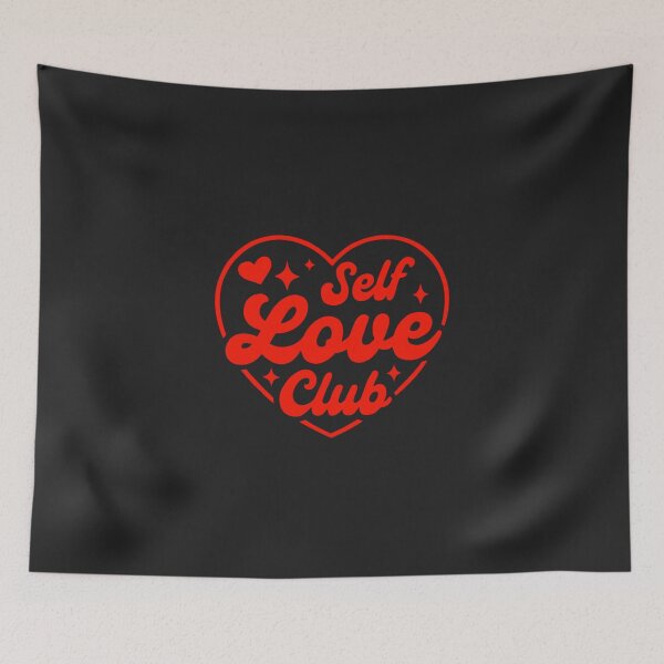 Item preview, Self Love Club Retro Heart - Positive Affirmation Wellness Aesthetic Art designed and sold by Wonder Pixel Studio.