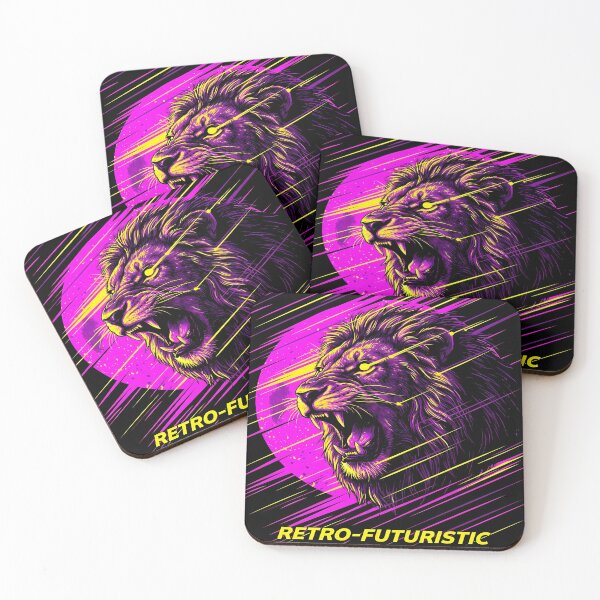 Item preview, Synthwave Lion Retro-Futuristic Beast designed and sold by Daniel Abdelmaseih.