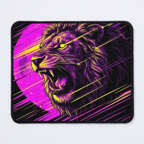 Item preview, Synthwave Lion Retro-Futuristic Beast designed and sold by Daniel Abdelmaseih.
