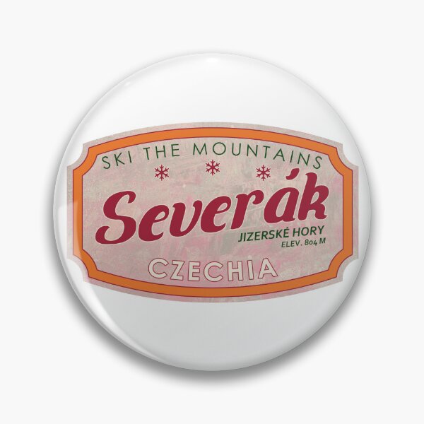 Item preview, Severák, Czechia, Jizerské hory, Ski, textured skiing badge designed and sold by Wanderful-roads.