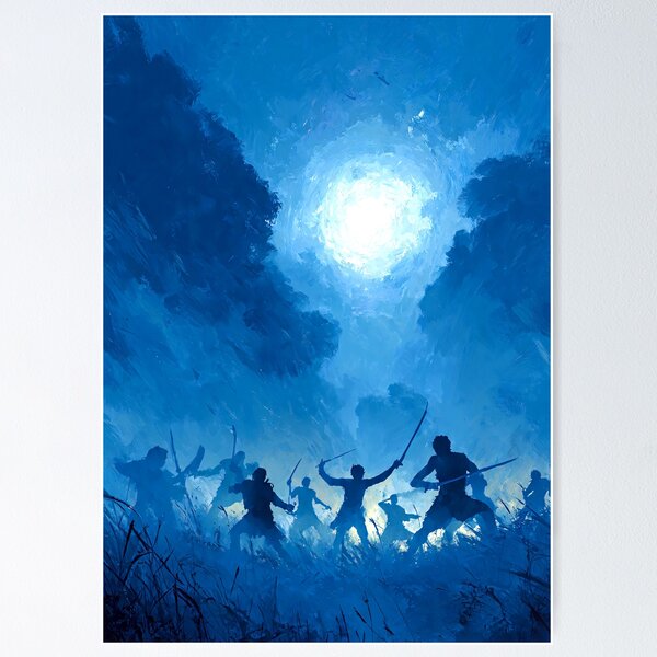 Item preview, Epic Warriors Rising to the Light – Fantasy Heroic Triumph Art designed and sold by JackrabbitPub.