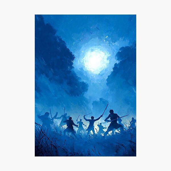 Item preview, Epic Warriors Rising to the Light – Fantasy Heroic Triumph Art designed and sold by JackrabbitPub.