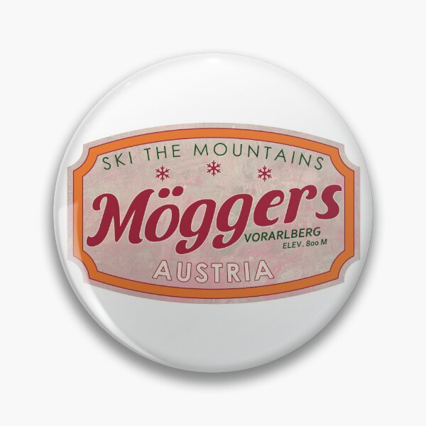 Item preview, Möggers, Austria, Vorarlberg, Ski, textured skiing badge designed and sold by Wanderful-roads.