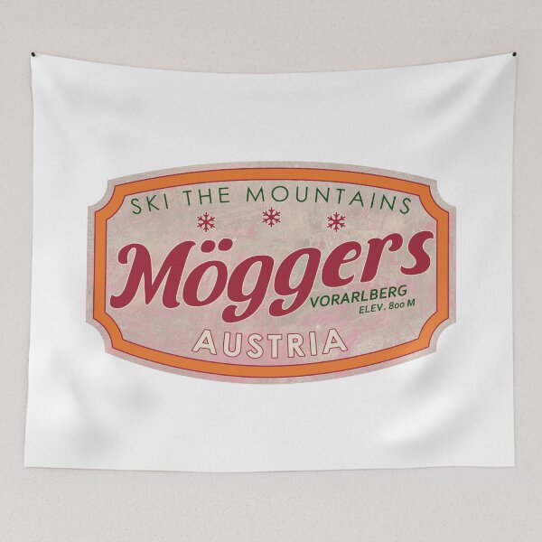 Item preview, Möggers, Austria, Vorarlberg, Ski, textured skiing badge designed and sold by Wanderful-roads.