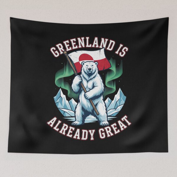 Item preview, Greenland Pride Polar Bear Flag Arctic Aurora Borealis T-shirt designed and sold by ViviWyco.