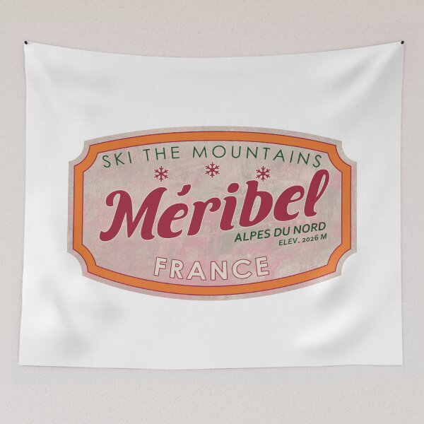 Item preview, Méribel, France, Alpes du Nord, Ski, textured skiing badge designed and sold by Wanderful-roads.