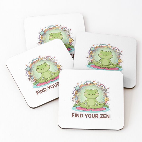 Item preview, Funny Zen Frog Yoga - Calm in Chaos Aesthetic Sticker designed and sold by luxurytoushes.