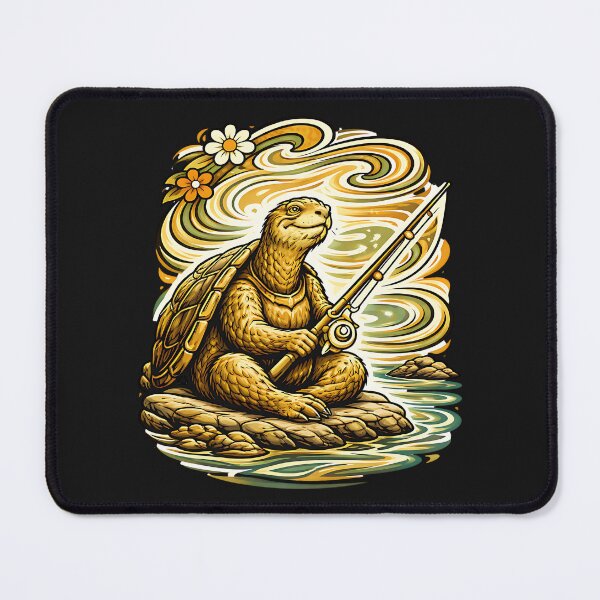 Item preview, Cute Fishing Turtle Retro Swirl designed and sold by EimSol.