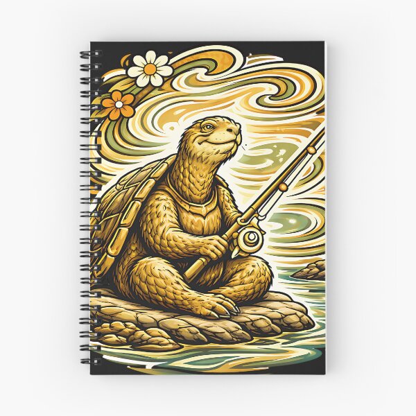 Item preview, Cute Fishing Turtle Retro Swirl designed and sold by EimSol.
