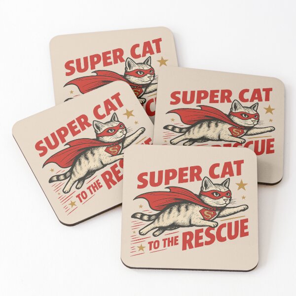 Item preview, Super Cat To The Rescue Cartoon Animal designed and sold by NosandEdgy.